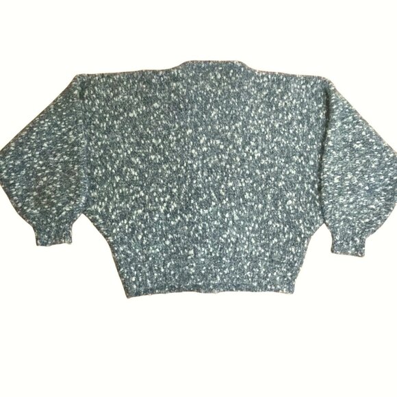 L.B. Diffusion Mohair Wool Dolman Cardigan M Gray Hong Kong 80s Artisanal Knit - Picture 6 of 9